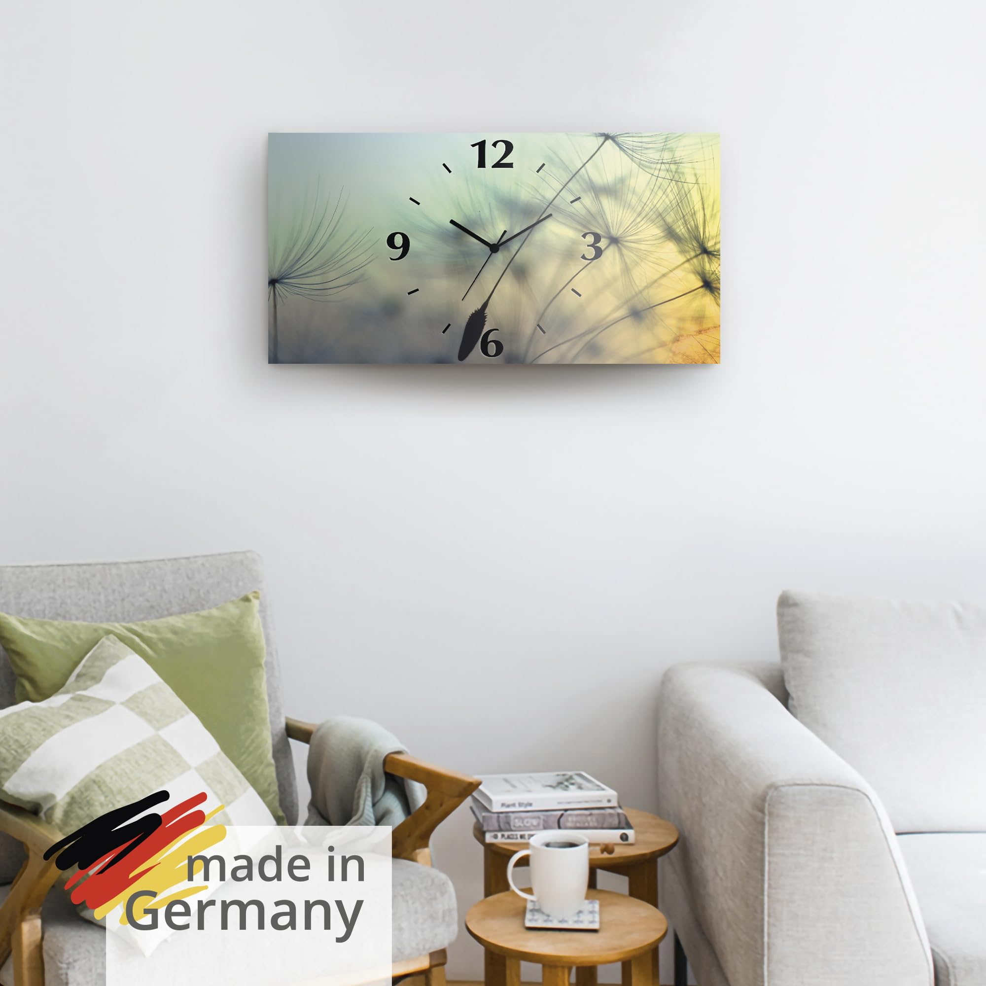 artland-wanduhren-funkuhr-50x25-cm-pusteblume-natur-t5xl image 6
