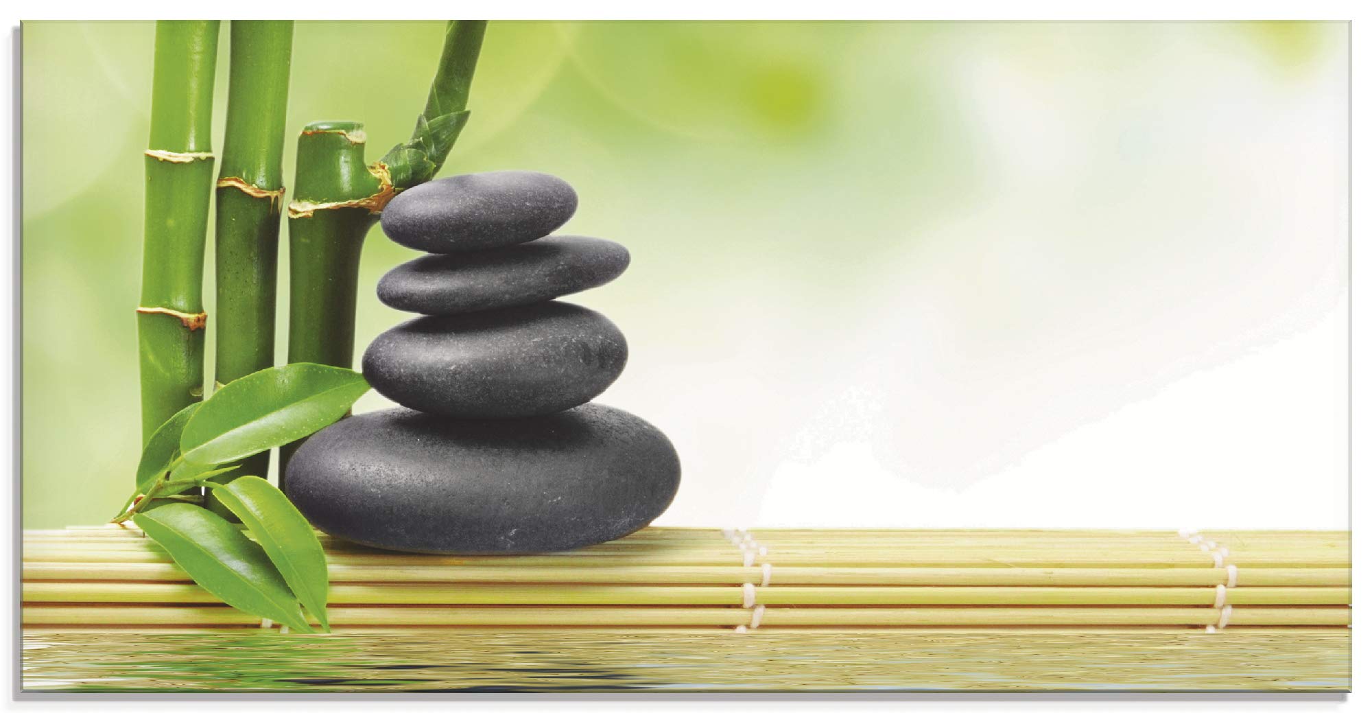 artland-t5op-glasbild-60x30-cm-asien-zen-spa-steine-bambus image 1