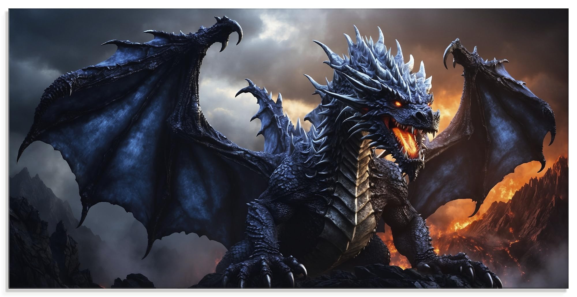 artland-glasbilder-feuerdrache-2-u5pq-glasbild-100x50-cm-fantasy image 1