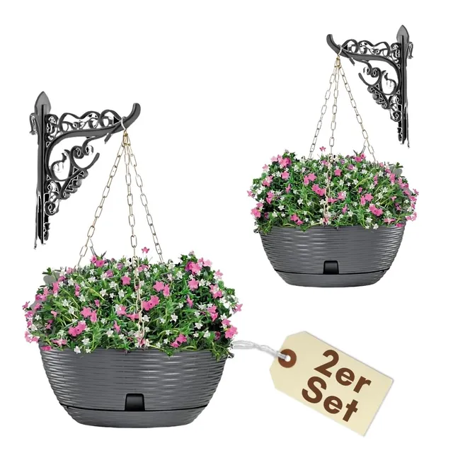 garpet-garten-blumenampel-2er-set-rattan-anthrazit-mit-kette image 1