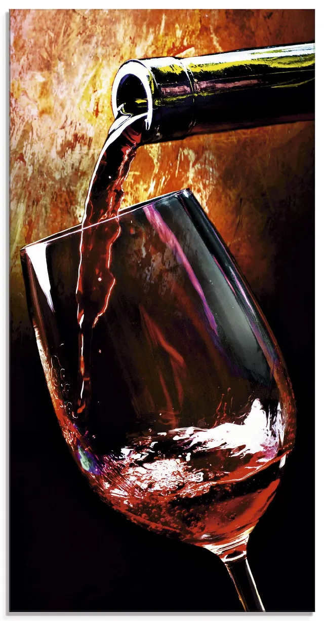 artland-glasbilder-rotwein-glasbild-30x60-bar-hochformat image 1