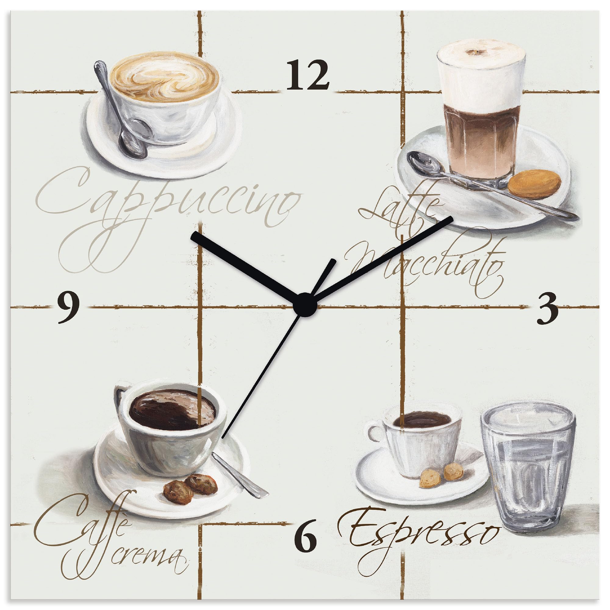 artland-wanduhren-quarzuhr-wanduhr-alu-30x30-kaffee-braun-lautlos image 8