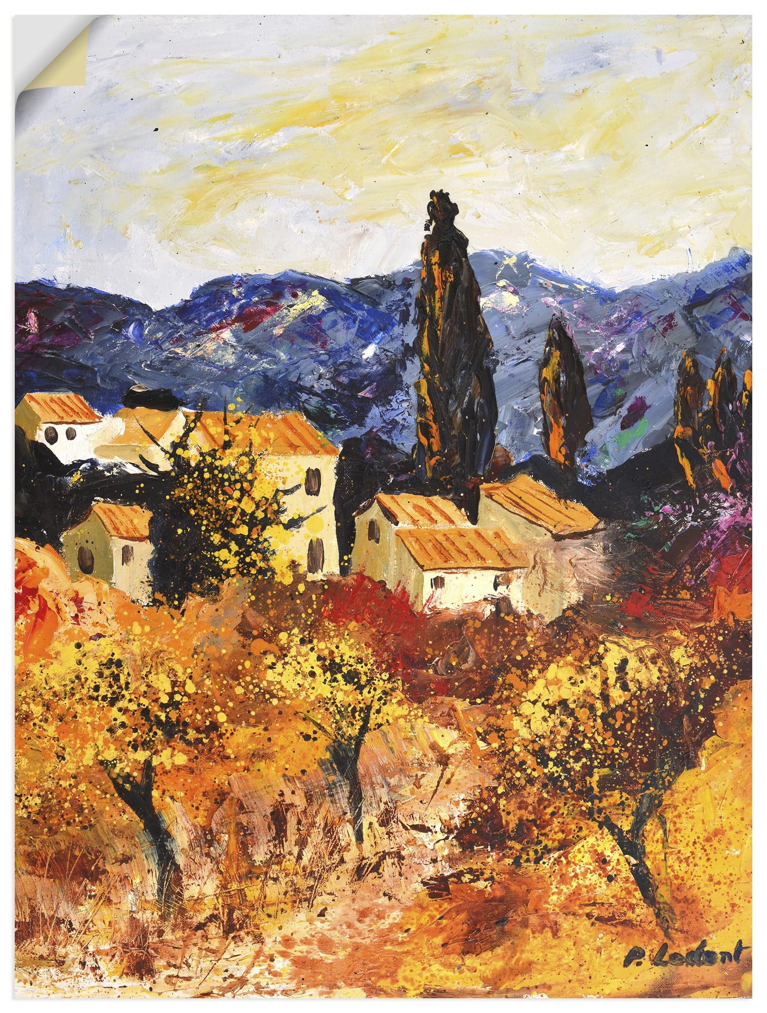 artland-wandaufkleber-wandtattoo-90x120-provence-herbstdorf image 1