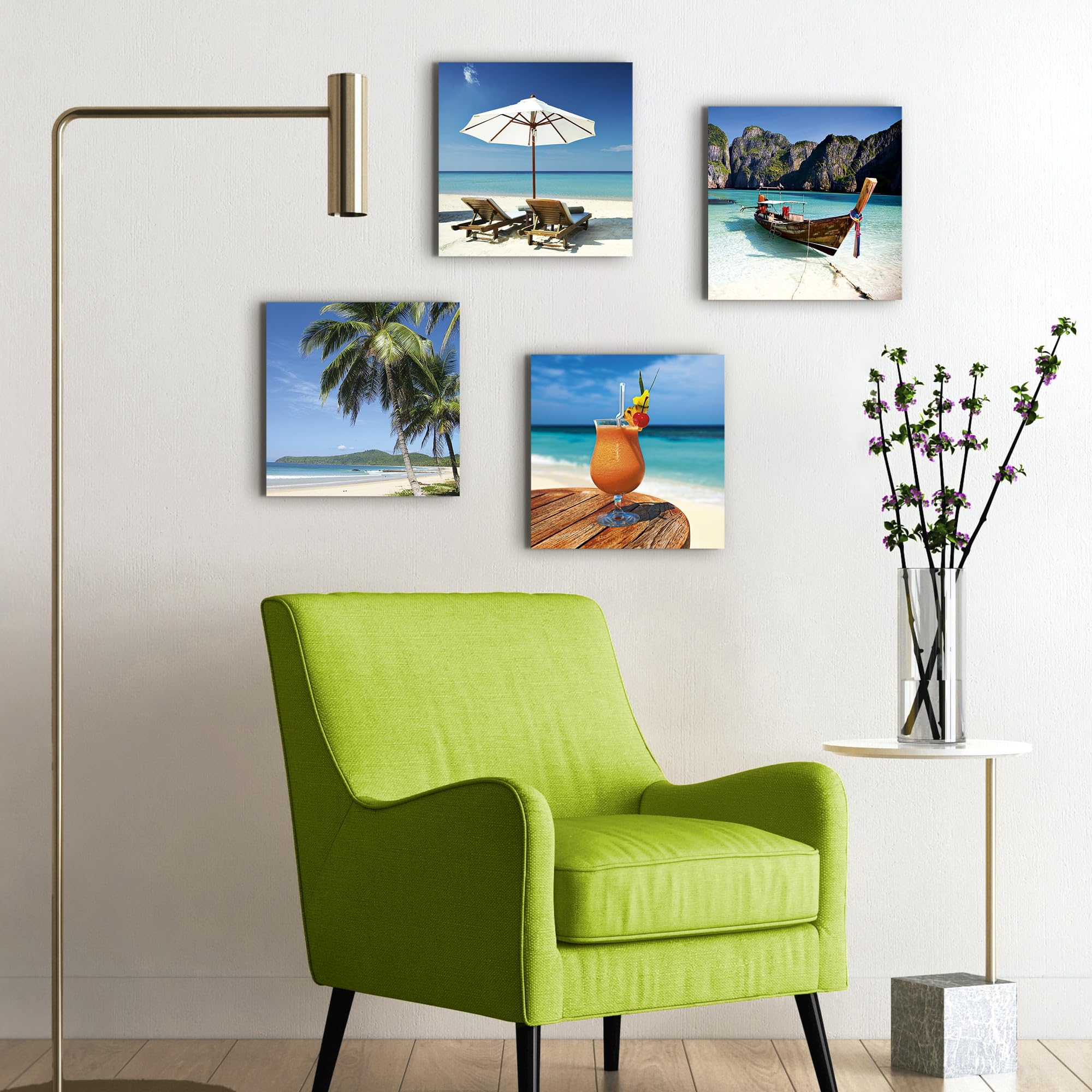 artland-leinwandbilder-set-4tlg-20x20-strand-maya-bay-cocktail image 6