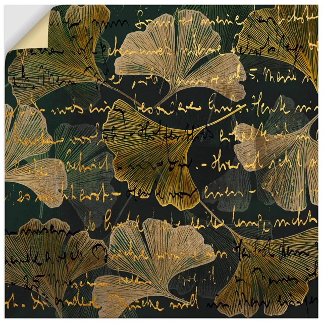 artland-wandaufkleber-ginkgo-wandtattoo-30x30-cm-braun image 1