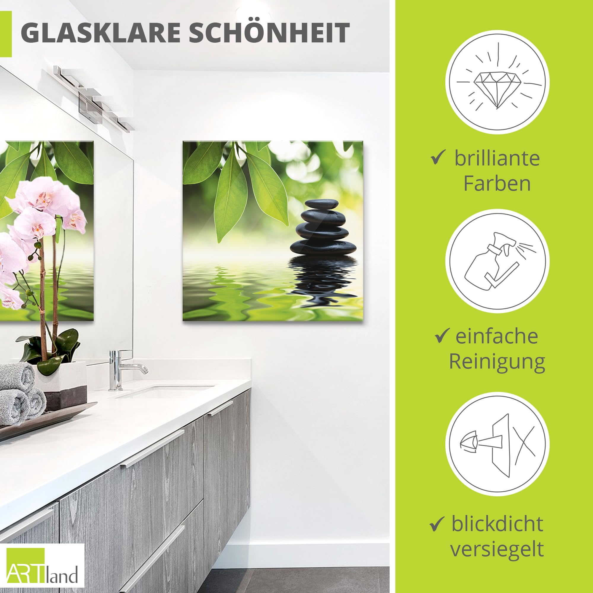 artland-glasbilder-zen-steine-glasbild-30x30-wellness image 2