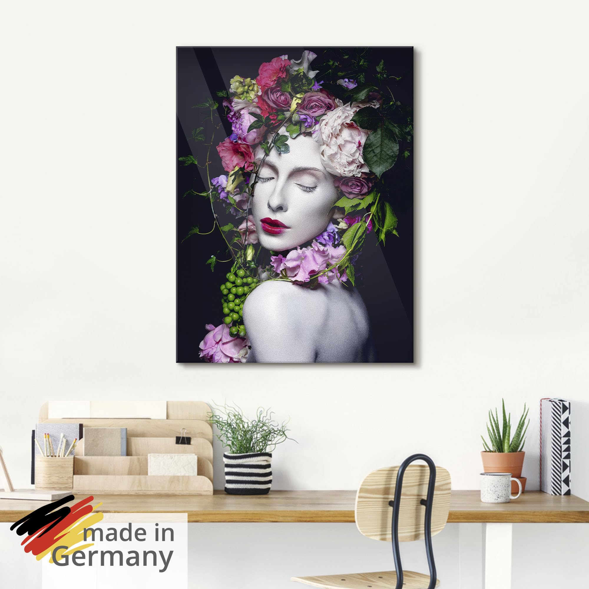 artland-glasbilder-blumenk-nigin-glasbild-60x80-cm-frau-bunt image 5