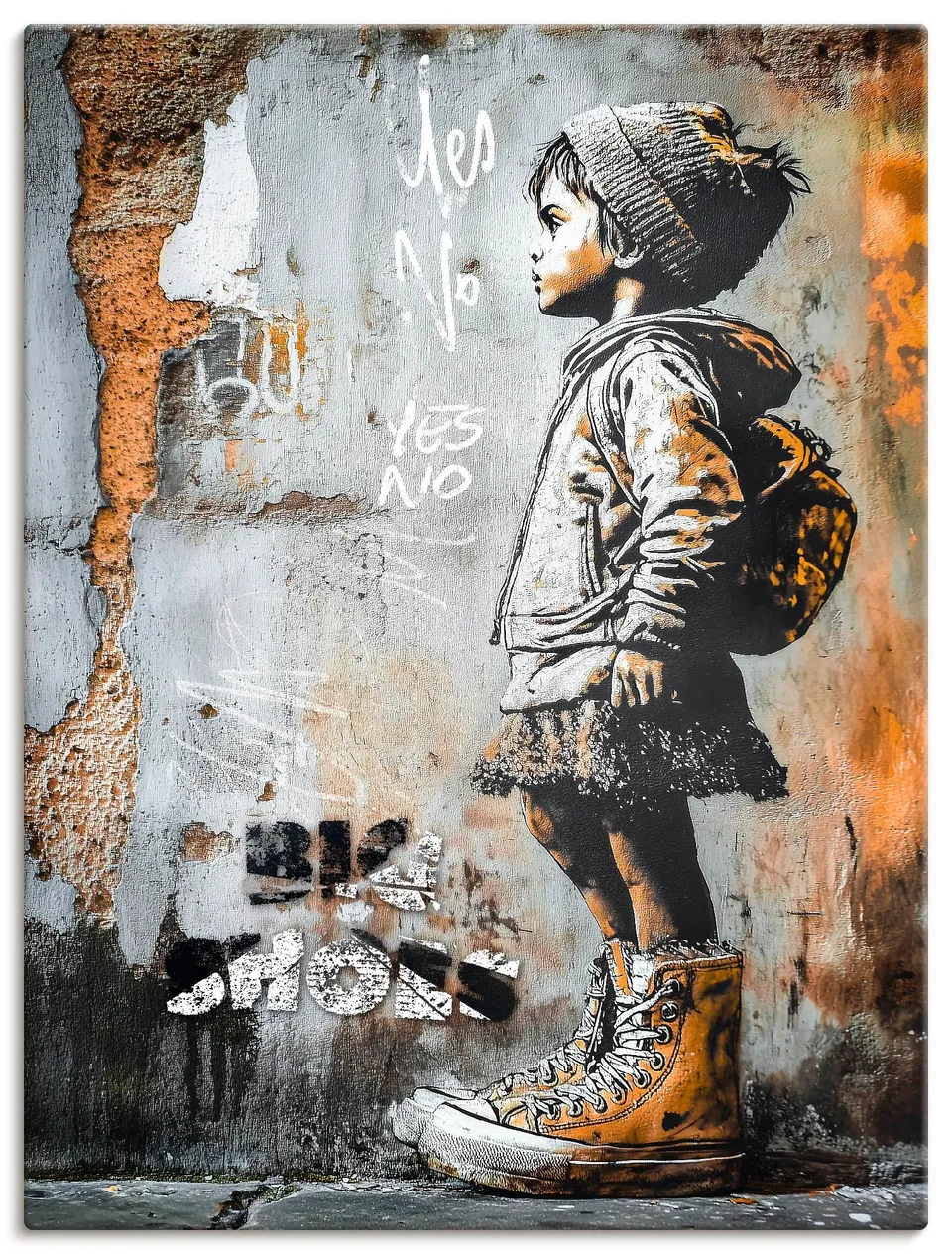 artland-leinwandbilder-gro-e-schuhe-leinwandbild-30x40-graffiti image 1