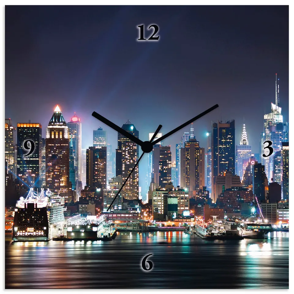artland-t5wt-wanduhr-30x30-cm-alu-funkuhr-new-york-city image 1