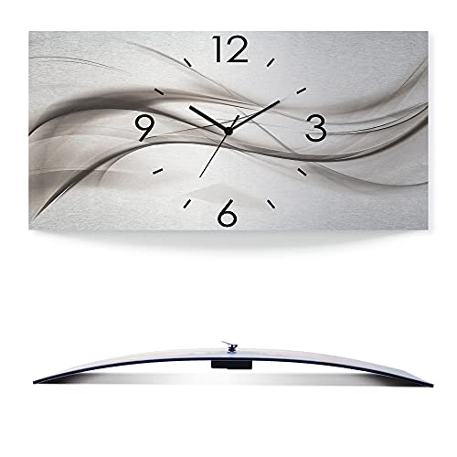 artland-wanduhren-quarzuhr-50x25-cm-wanduhr-silber-lautlos image 8