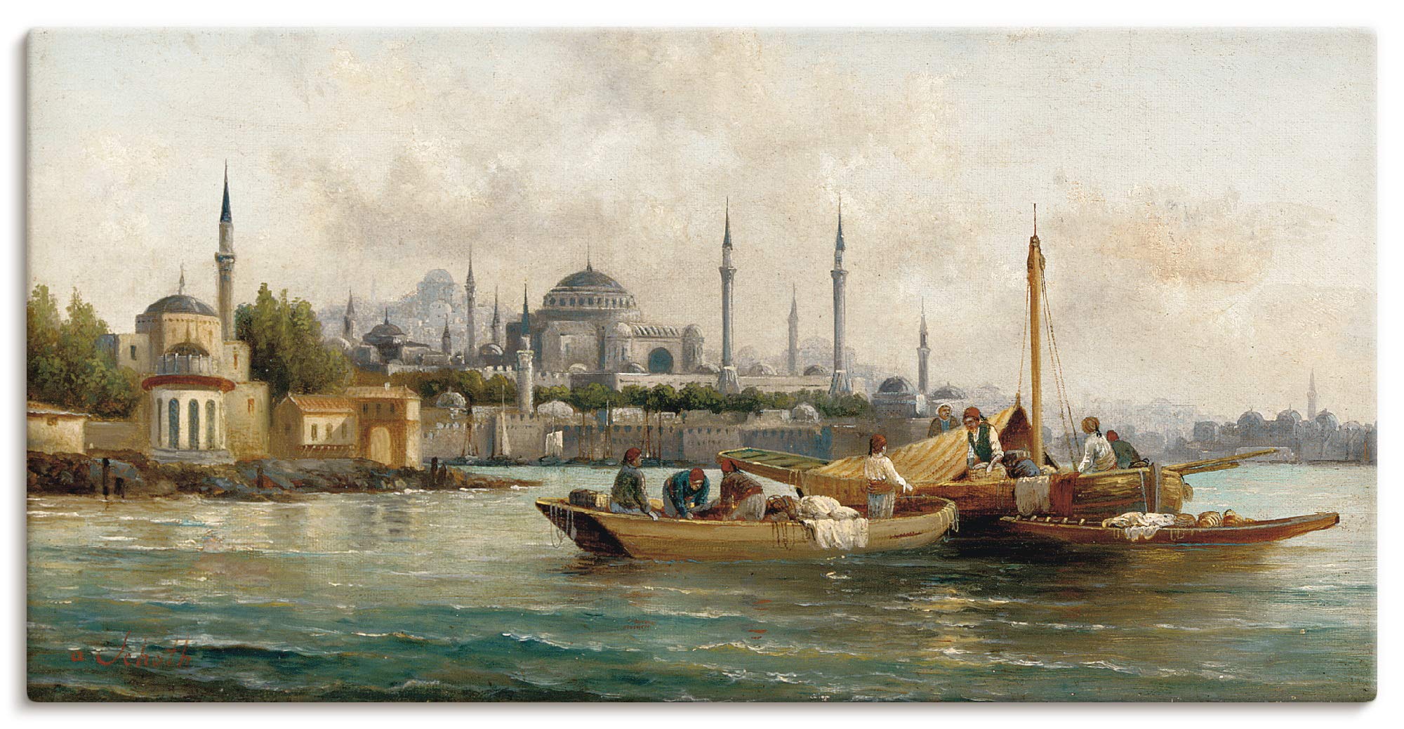 artland-leinwandbilder-istanbul-100x50-cm-leinwand-handelsschiffe image 1