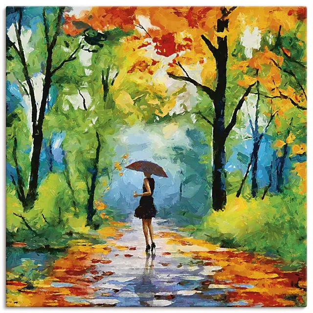 artland-leinwandbild-wald-herbst-50x50-cm-bunt image 1