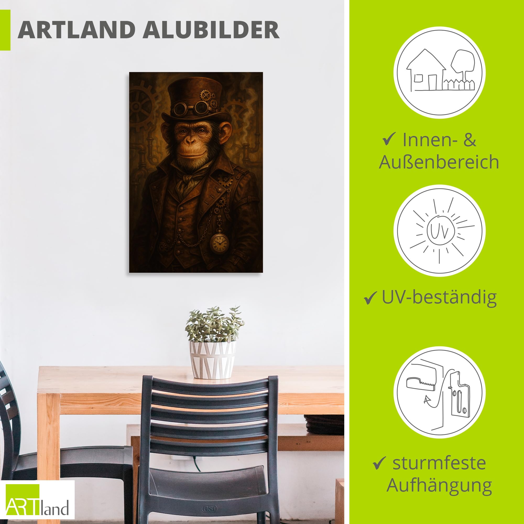 artland-alubilder-steampunk-affe-alubild-40x60-cm-braun image 3
