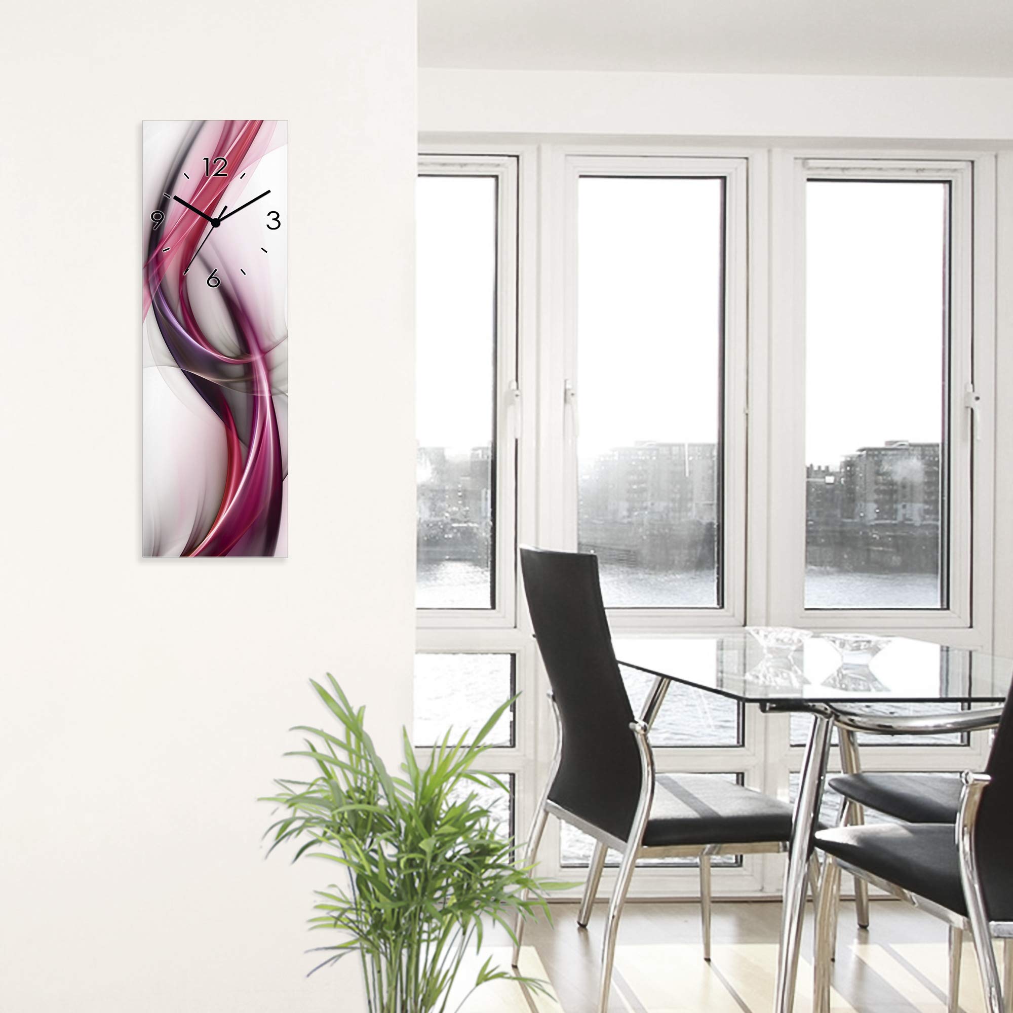 artland-wanduhren-s8ul-glasuhr-20x60-cm-quarzuhr-welle image 6