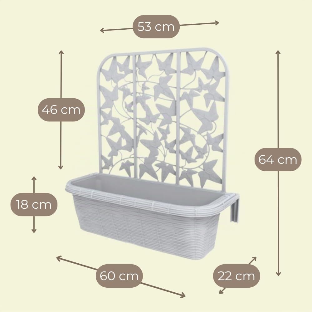 garpet-garten-blumenkasten-balkon-60cm-wei-2er-set-spalier image 2