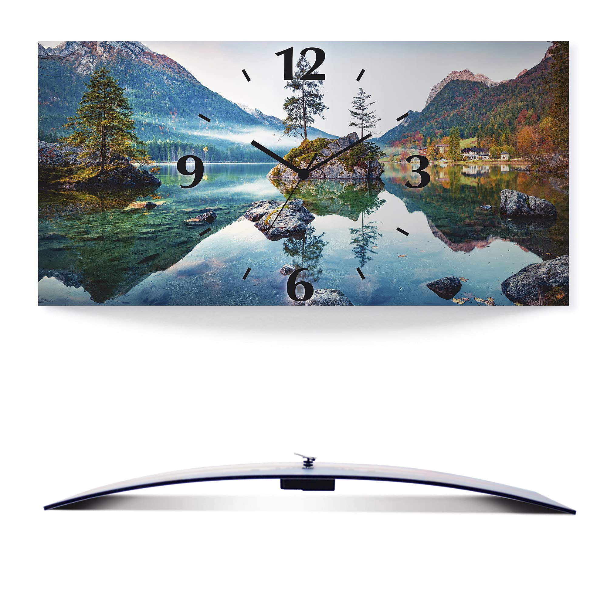 artland-wanduhren-u1tm-wanduhr-60x30-cm-see-herbst-lautlos image 1