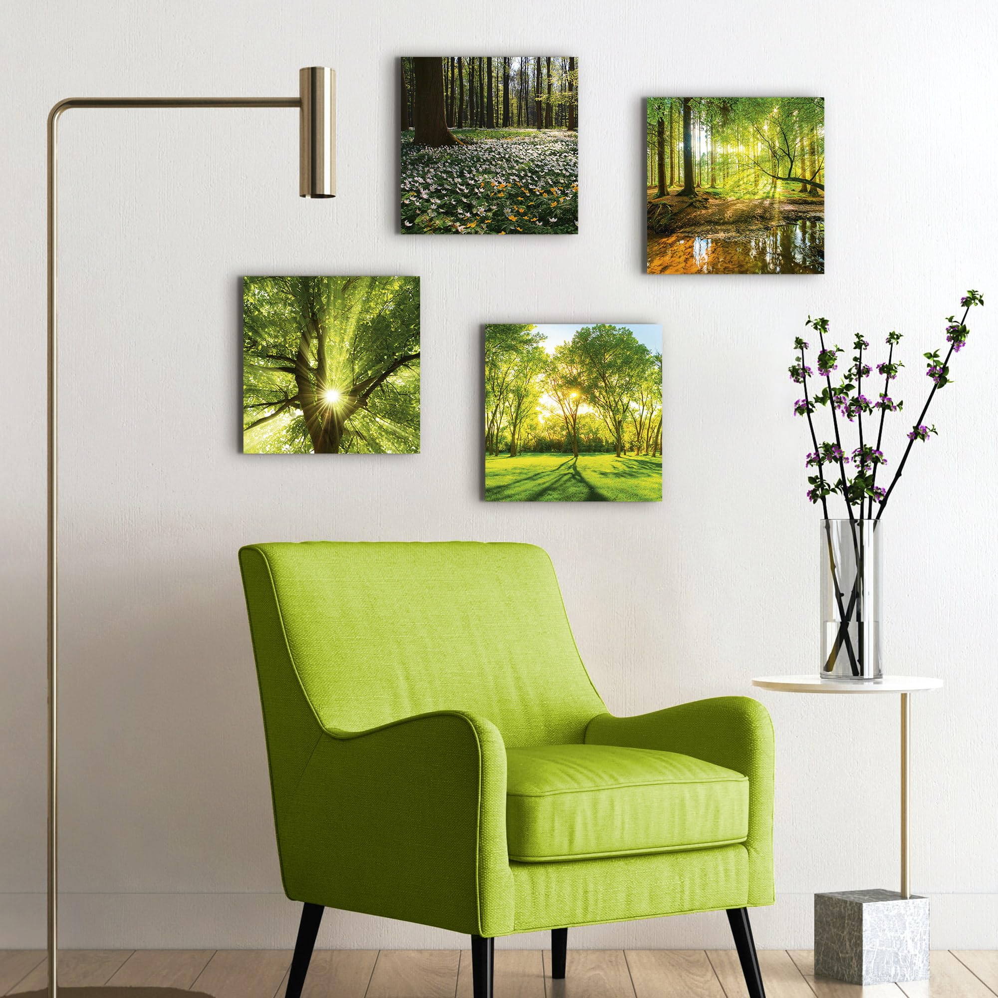 artland-leinwandbilder-k2fr-set-4x40x40-cm-wald-bach-h image 6