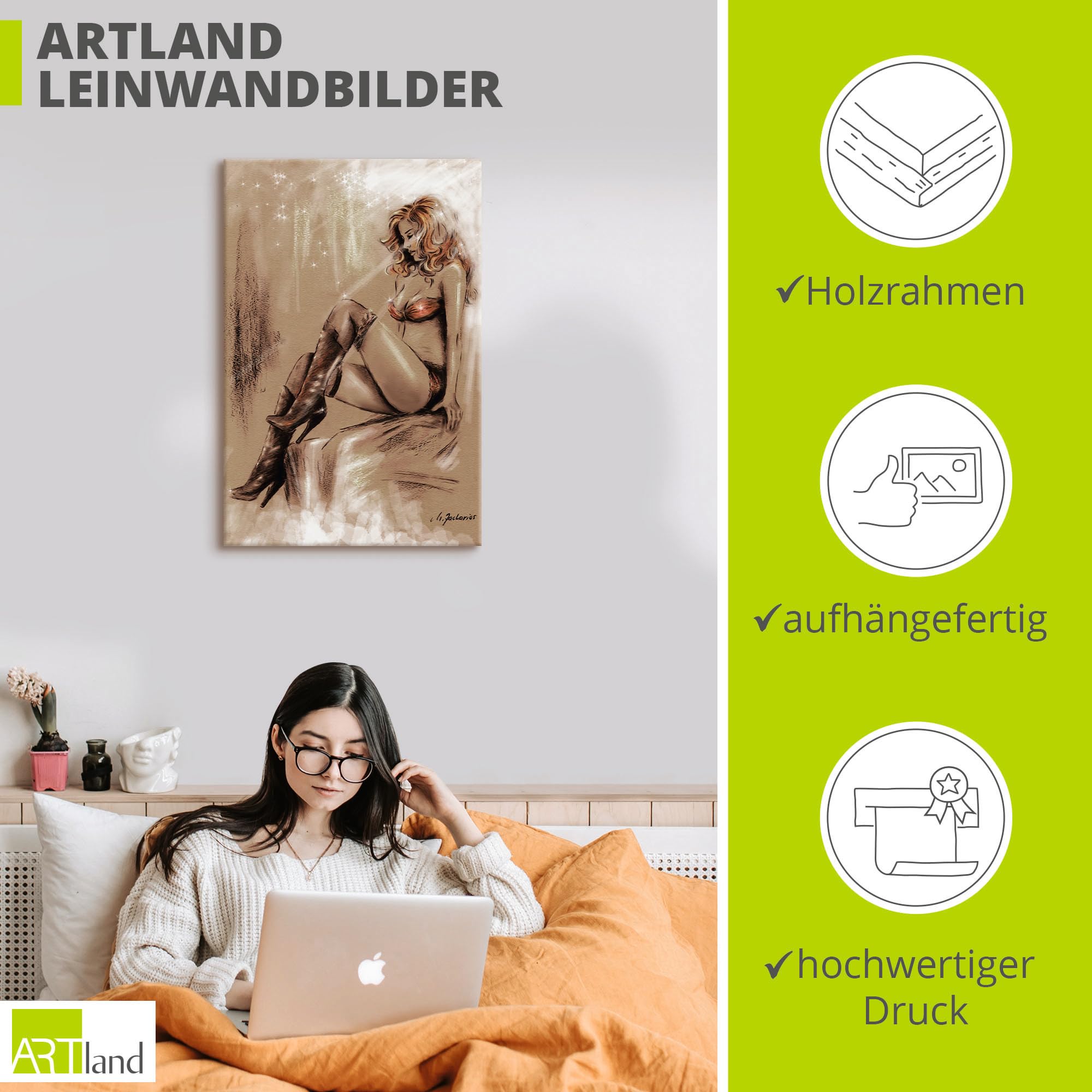 artland-leinwandbilder-high-heels-leinwandbild-60x40-cm-akt image 3