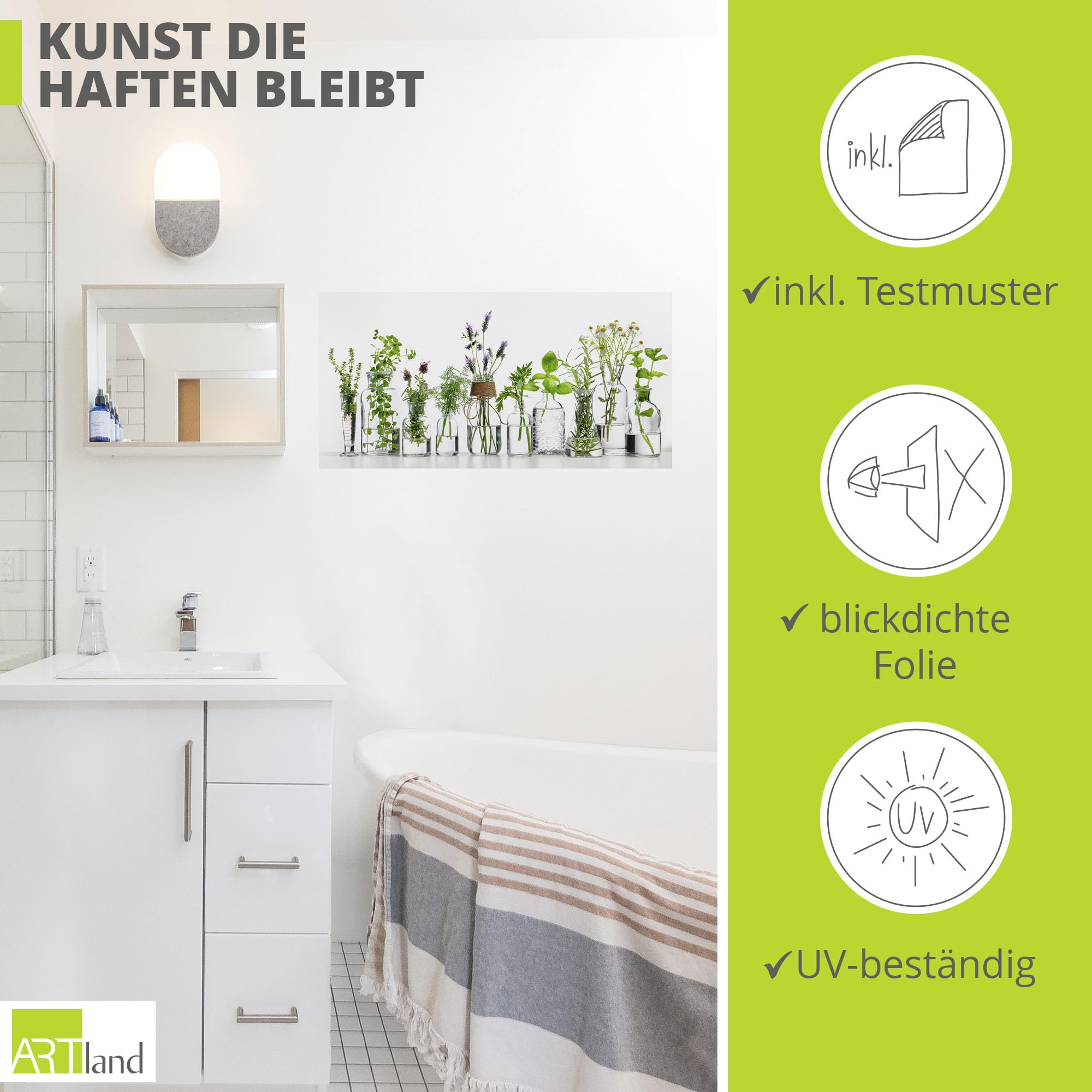 artland-wandaufkleber-kr-uter-flaschen-100x50-cm-k-che image 2