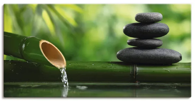 artland-leinwandbilder-bambusbrunnen-leinwandbild-30x30-cm-zen-gr-n image 1