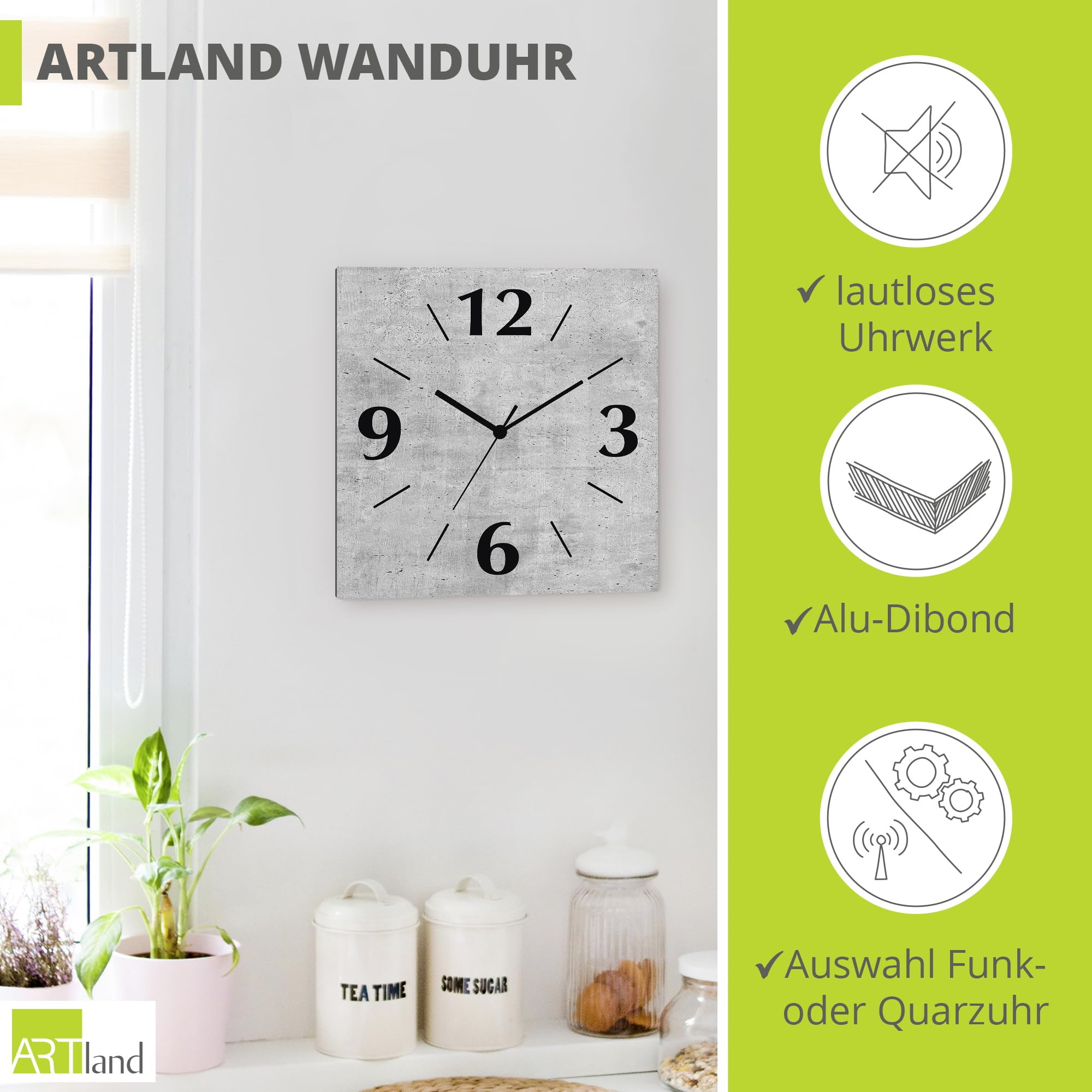 artland-wanduhren-funkuhr-beton-30x30-cm-wanduhr-lautlos image 2