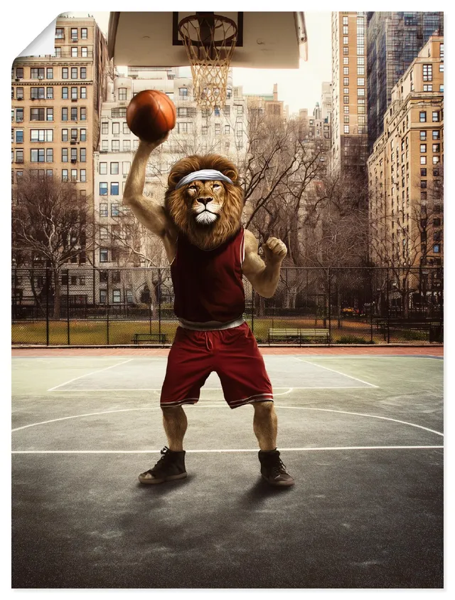 artland-kunstdrucke-u6ej-l-we-basketball-poster-45x60-braun image 1