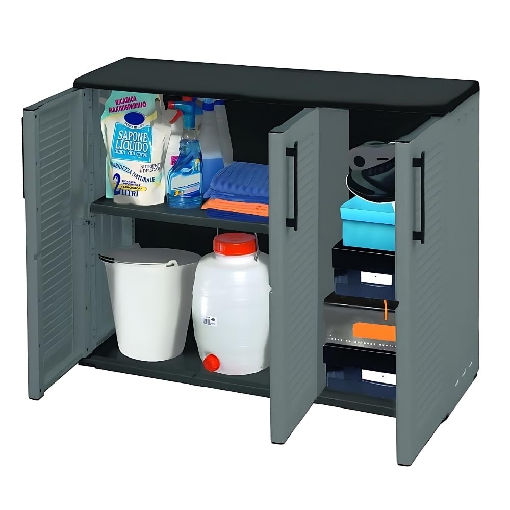 garpet-garten-gartenschrank-3-t-rig-kunststoffschrank-halbhoch-wetterfest image 1
