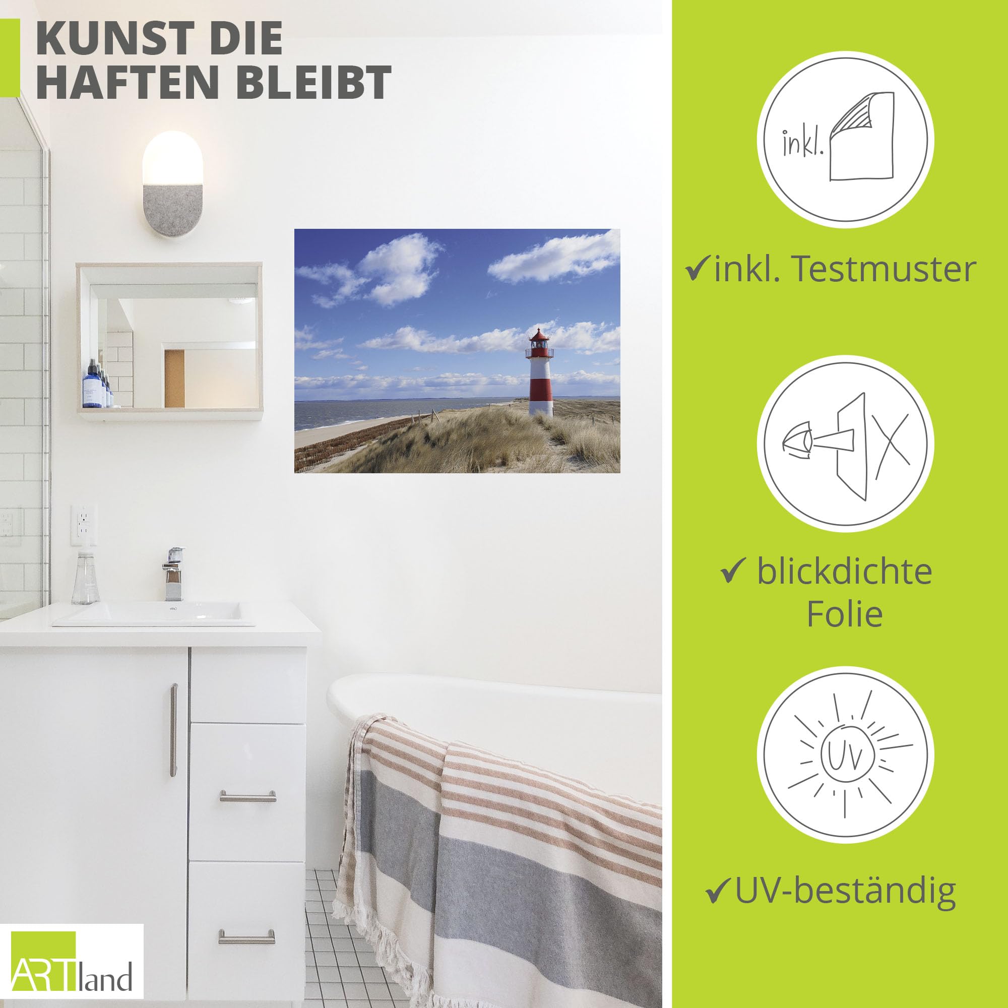 artland-wandaufkleber-leuchtturm-sylt-80x60-cm-meer-strand image 2
