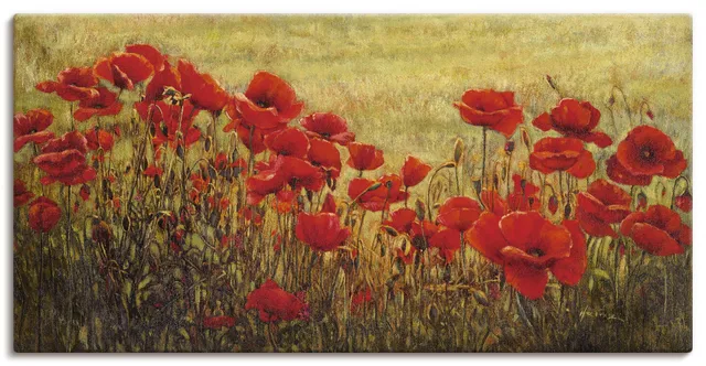 artland-leinwandbilder-mohnblumenwiese-60x30-cm-rot image 1