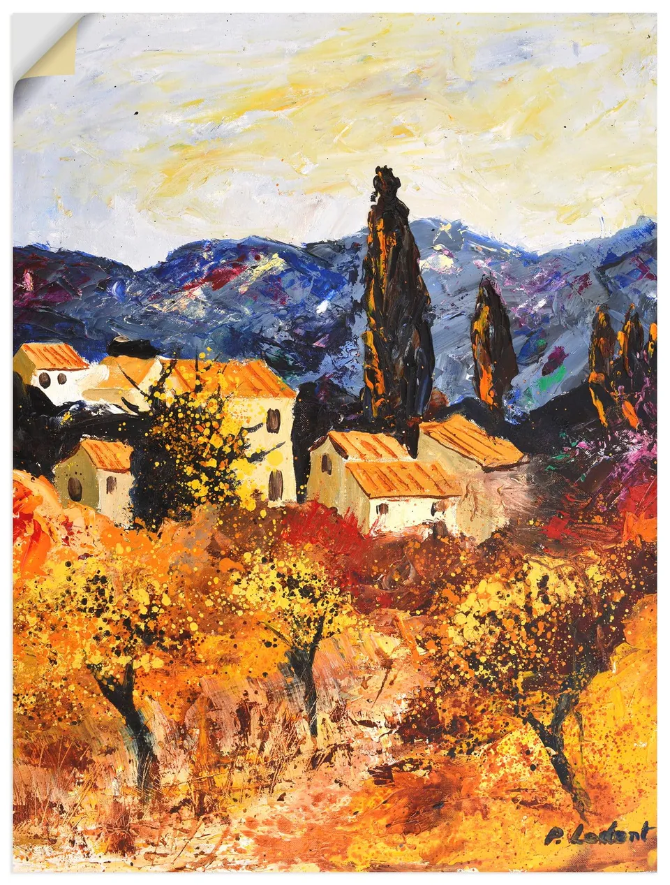 artland-wandaufkleber-wandtattoo-90x120-provence-herbstdorf image 1