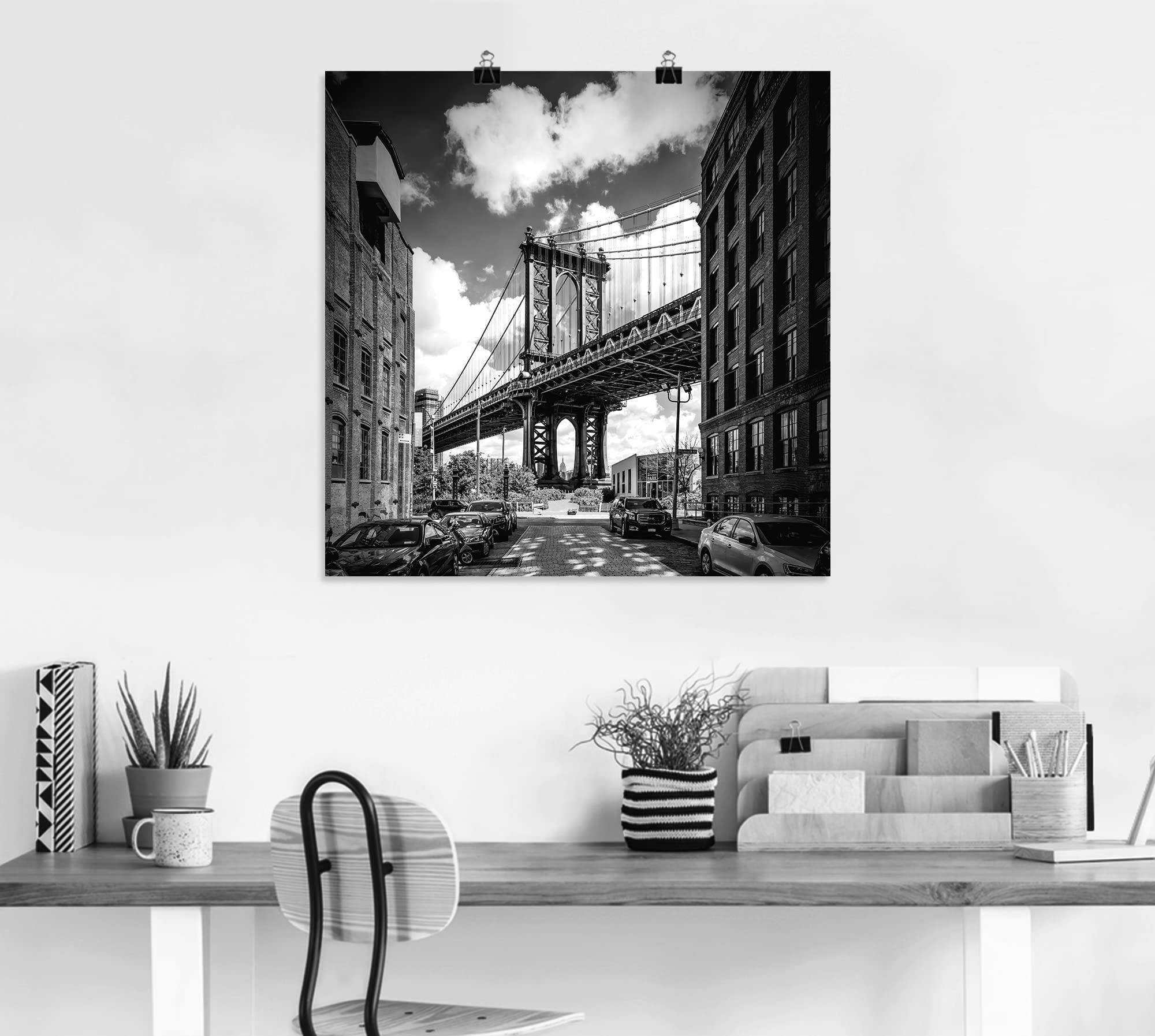 artland-manhattan-bridge-poster-70x70-cm-schwarz-wei image 7