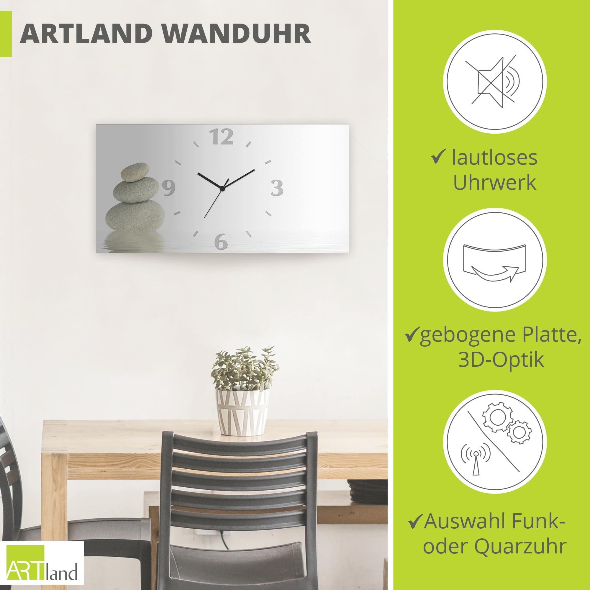 artland-wanduhren-zen-quarzuhr-50x25-cm-lautlos image 2