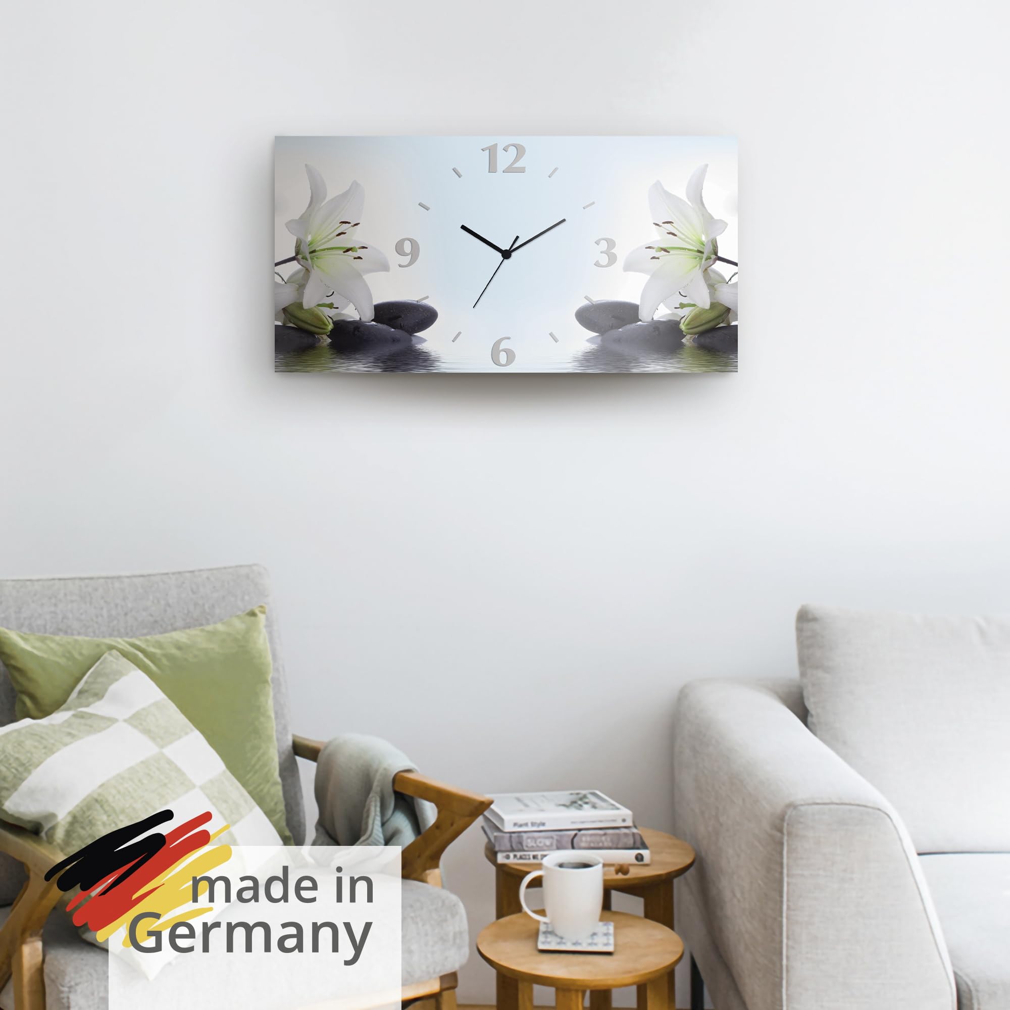artland-wanduhren-s7ly-wanduhr-60x30-cm-funkuhr-lilien image 6