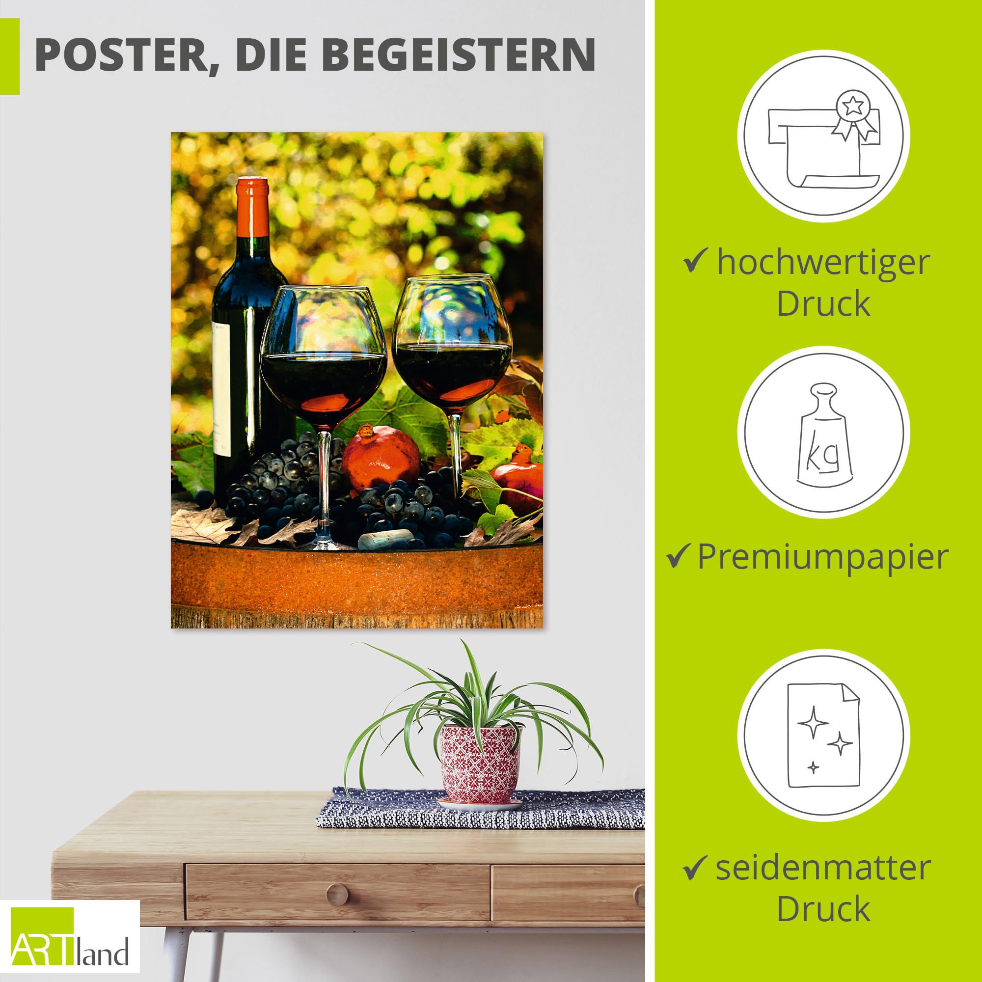 artland-kunstdrucke-poster-toskana-rotwein-60x80-ungerahmt image 2