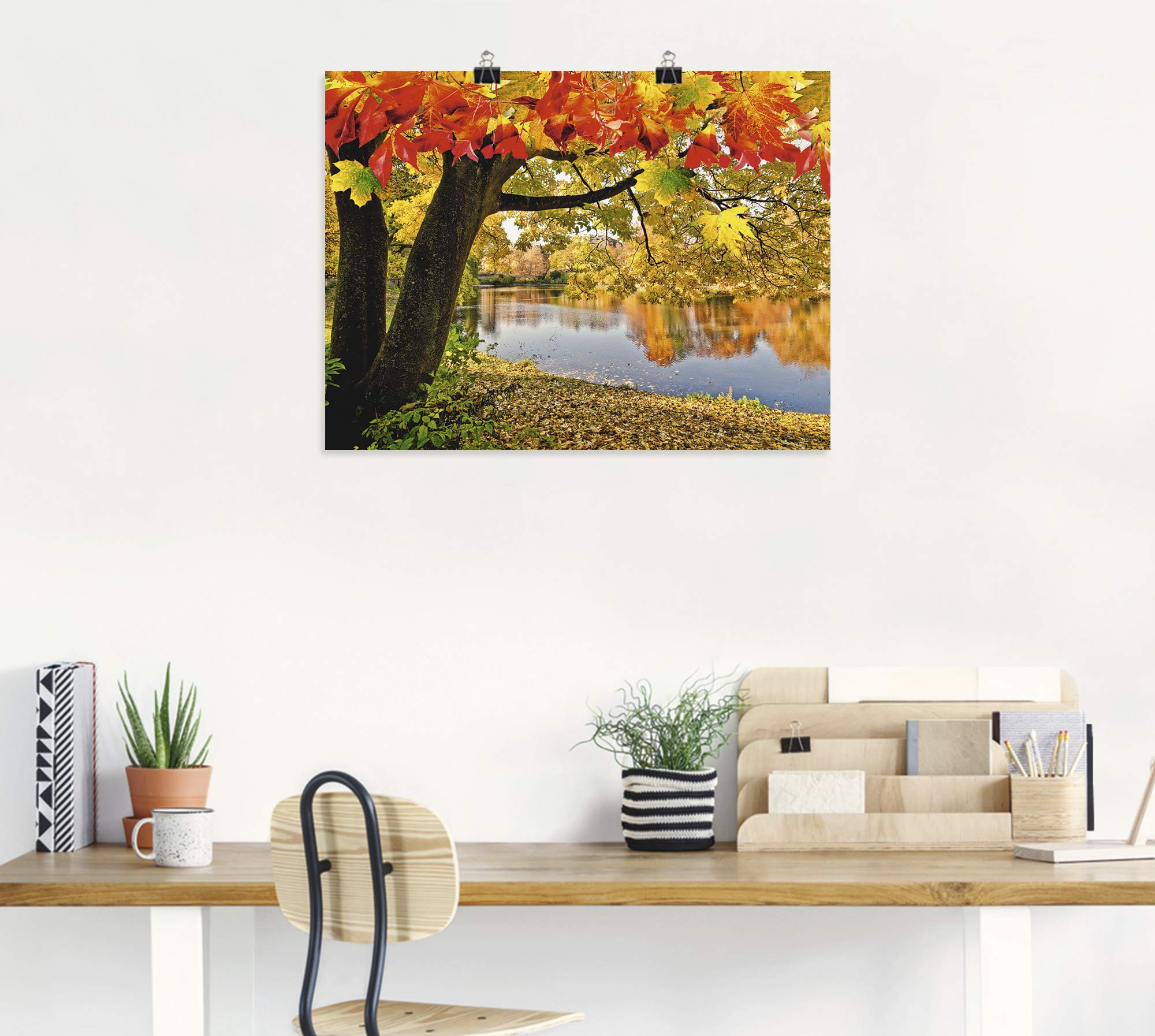 artland-kunstdrucke-poster-80x60-cm-herbstwald-mit-boot-t4sf image 7