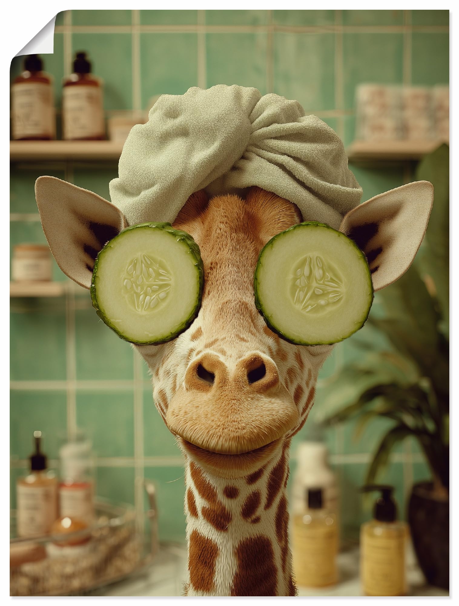 artland-kunstdrucke-lama-badewanne-poster-30x40-cm-wei-sekt image 8
