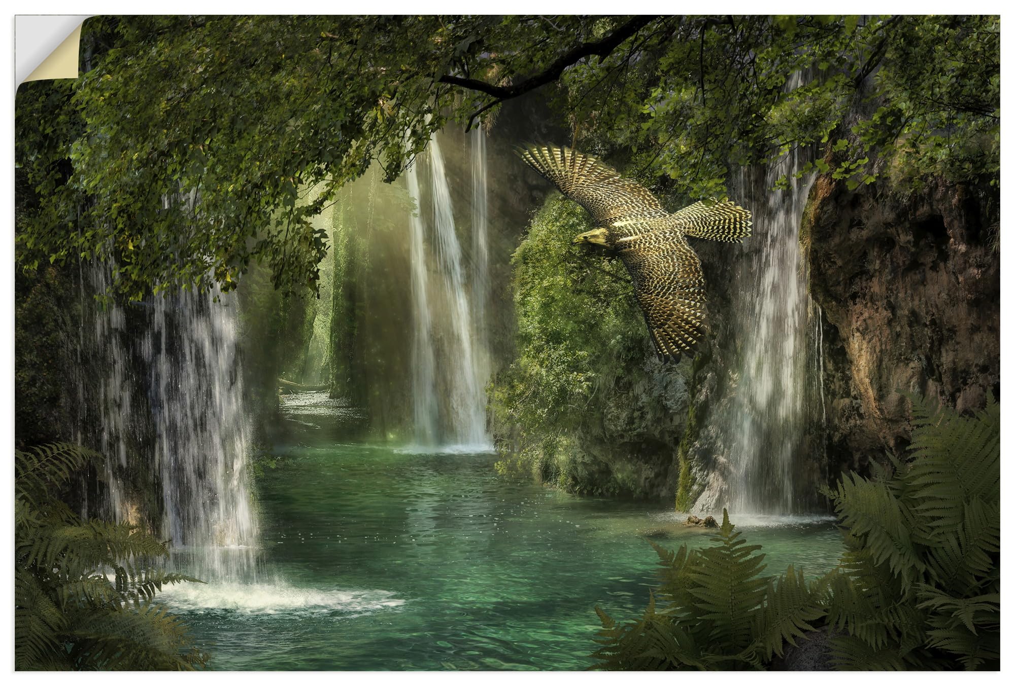 artland-wandaufkleber-r0by-natur-wandtattoo-30x20-wasserfall image 1
