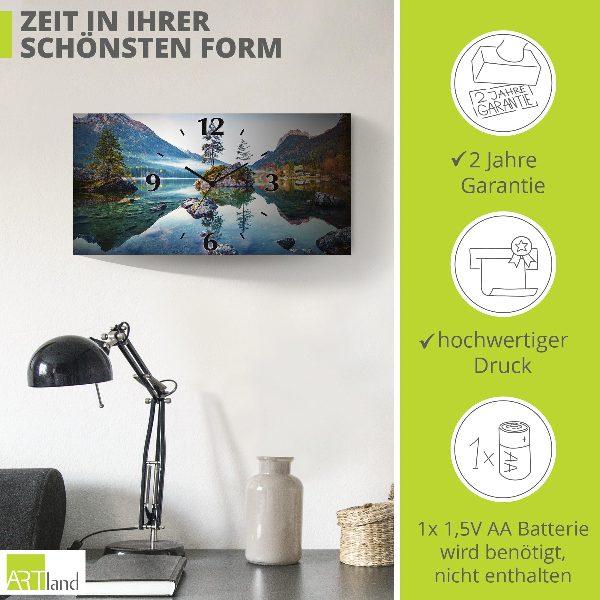 artland-wanduhren-u1tm-wanduhr-60x30-cm-see-herbst-lautlos image 3