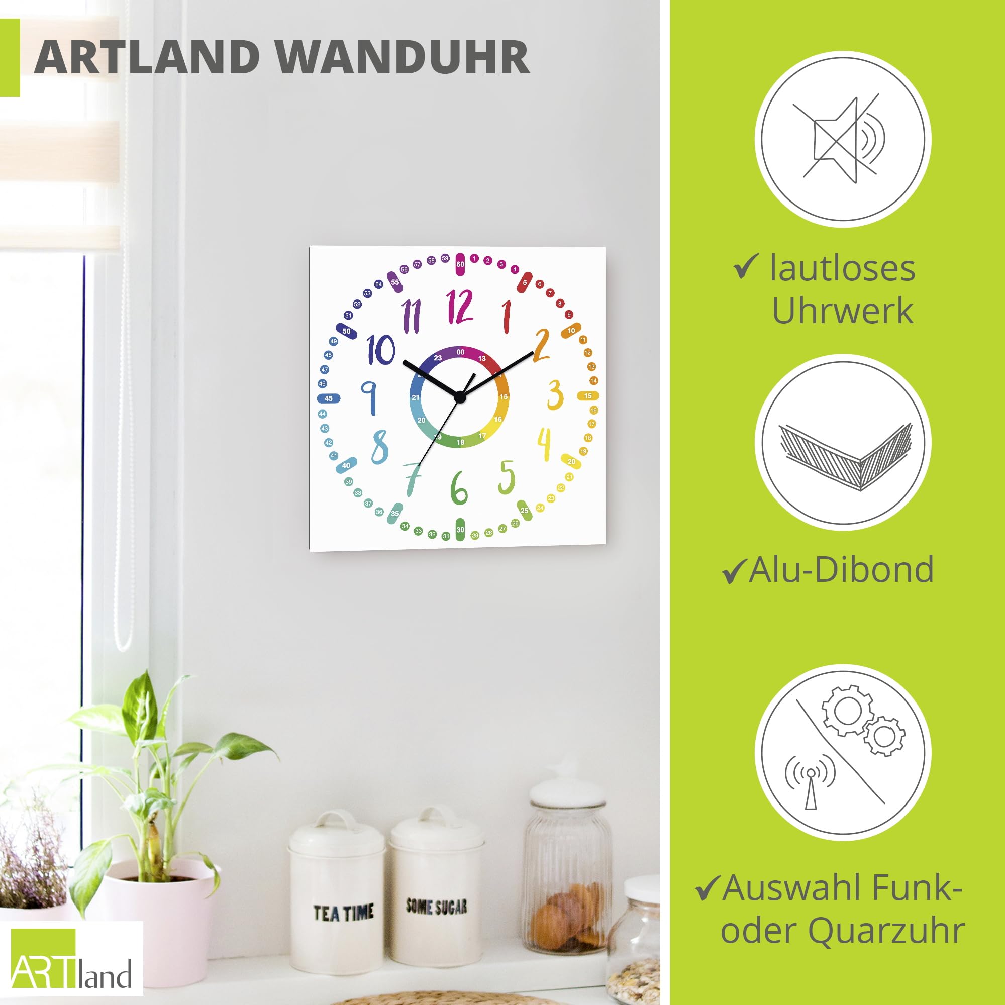 artland-wanduhren-lernuhr-kinderuhr-30x30-cm-quarz-lautlos image 2