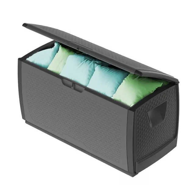 garpet-garten-gartenbox-430-l-wasserdicht-mit-rollen-grau image 1
