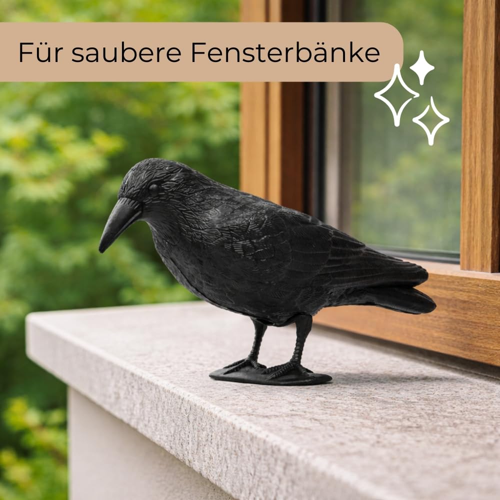 garpet-garten-rabe-attrappe-mit-dorn-taubenabwehr-schwarz image 6