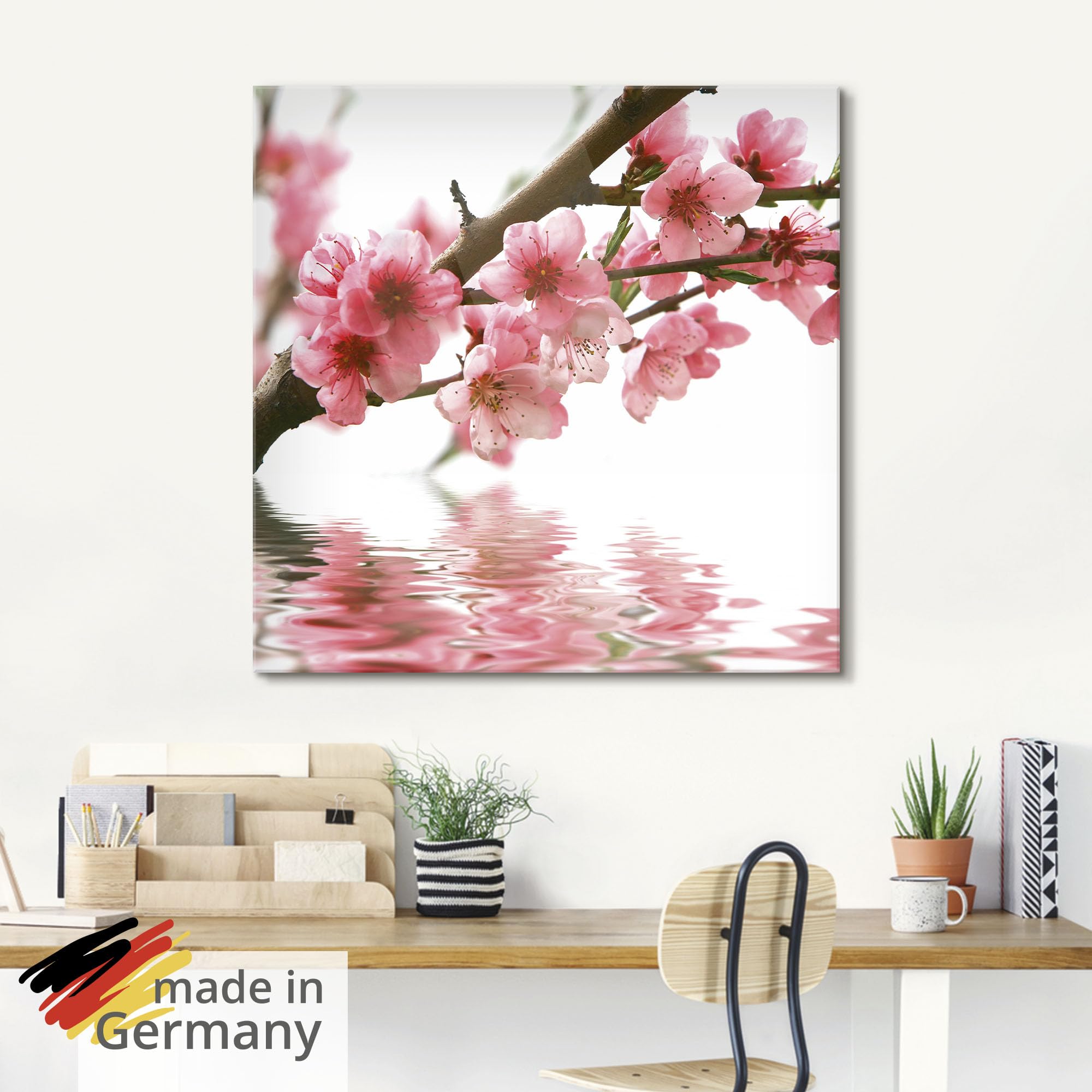 artland-glasbilder-kirschbl-ten-quadratisch-glasbild-natur image 5