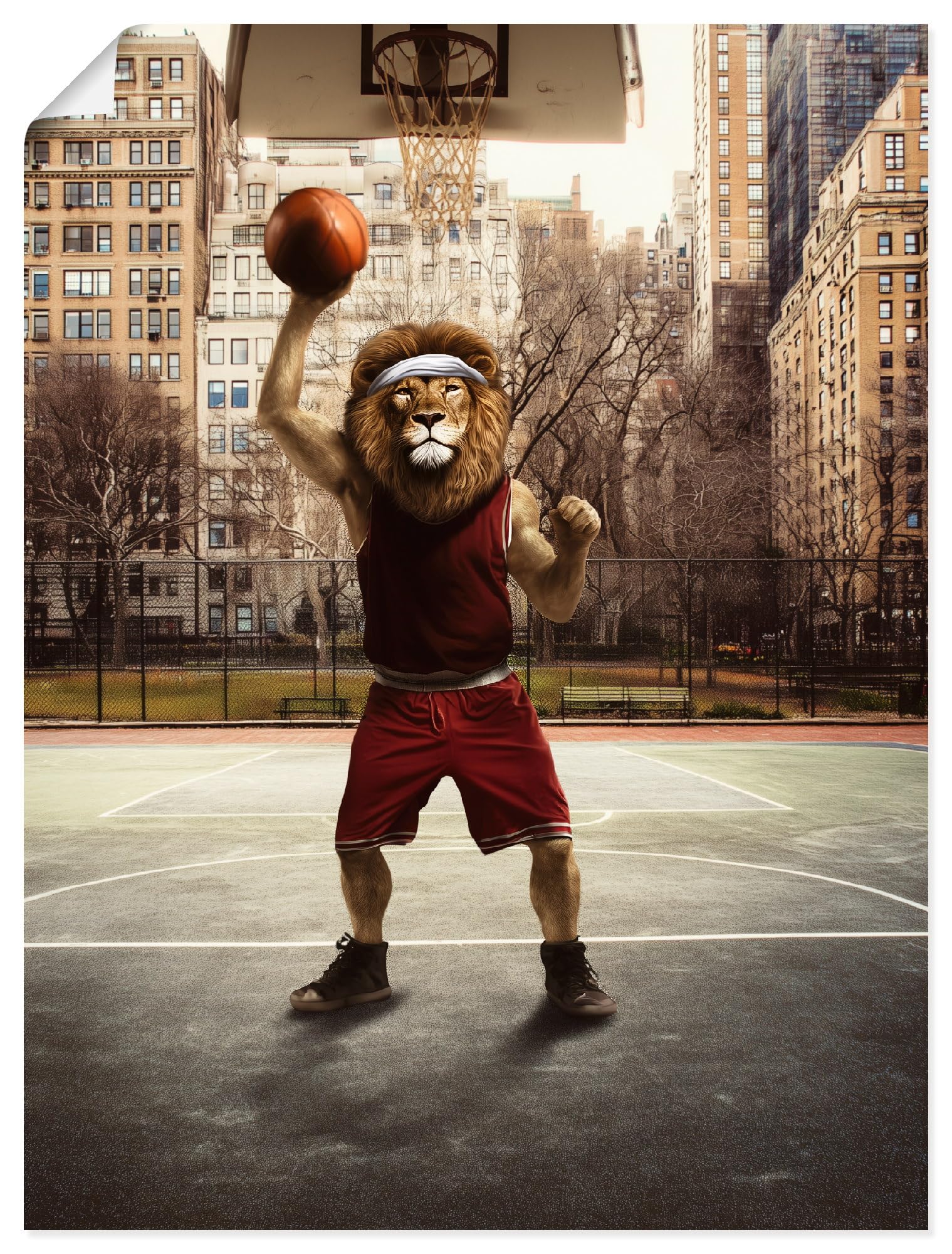 artland-kunstdrucke-u6ej-l-we-basketball-poster-45x60-braun image 1