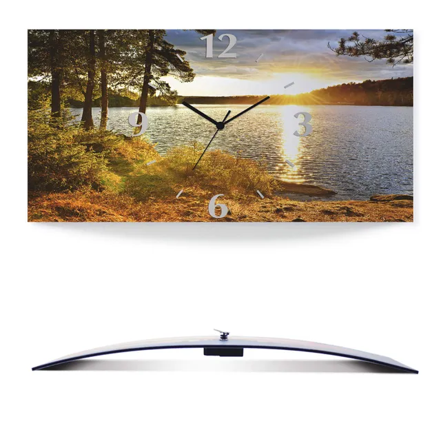 artland-wanduhren-see-funkuhr-50x25-cm-alu-lautlos image 1