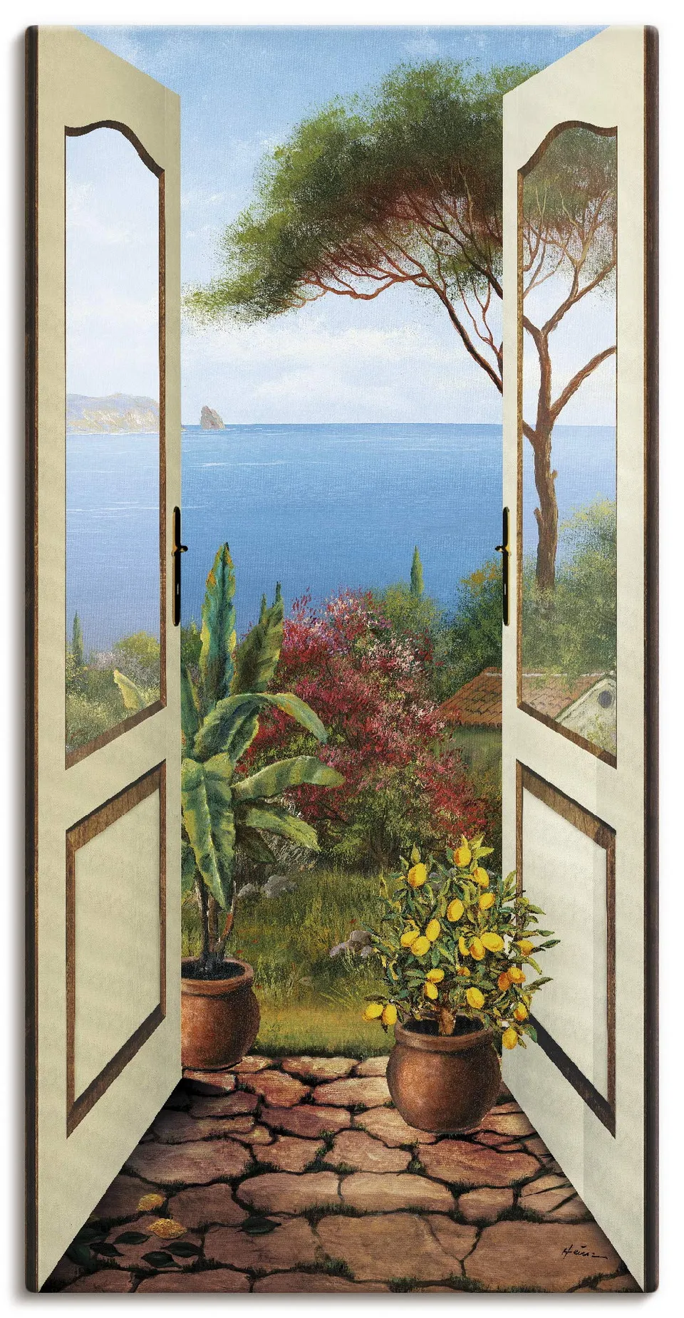 artland-leinwandbilder-d4no-veranda-am-meer-60x30-cm image 1