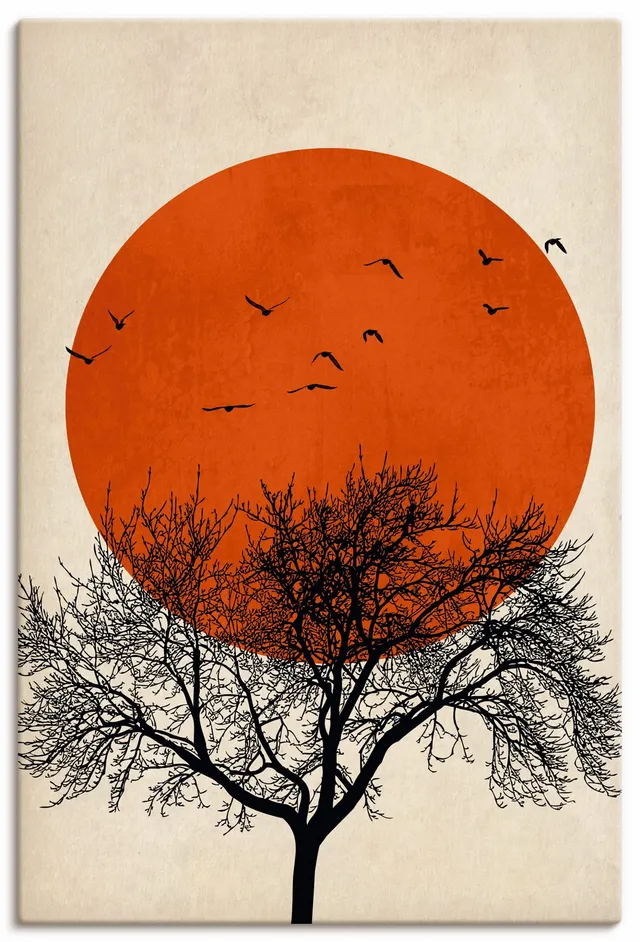 artland-leinwandbilder-mond-baum-silhouette-v-gel-minimalismus image 1
