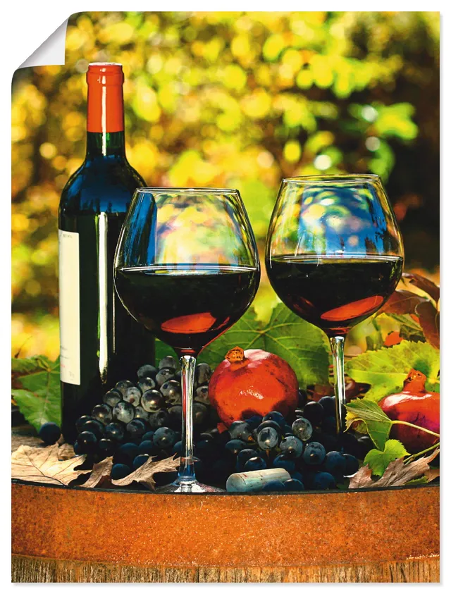 artland-kunstdrucke-poster-toskana-rotwein-60x80-ungerahmt image 1