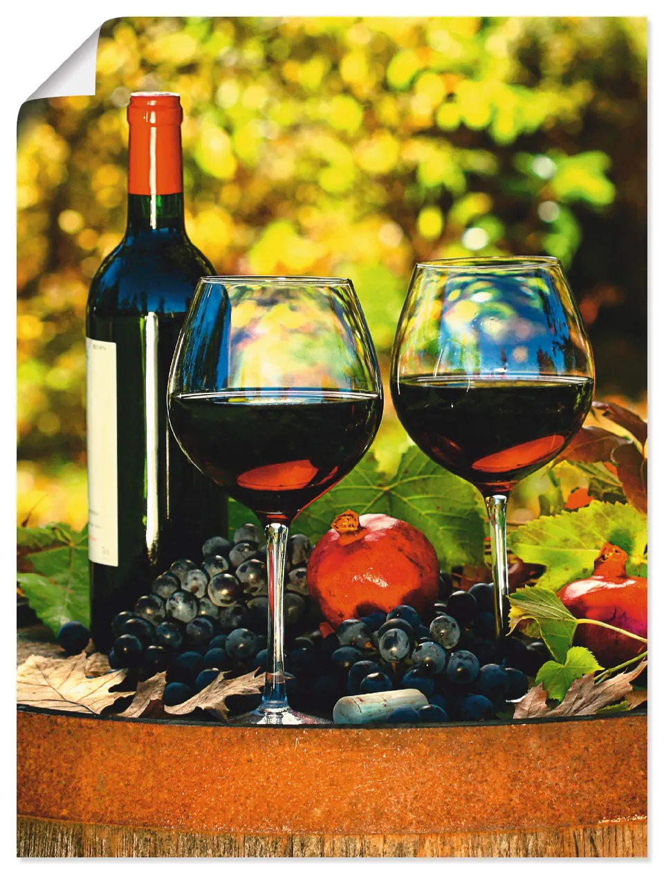 artland-kunstdrucke-poster-toskana-rotwein-60x80-ungerahmt image 1