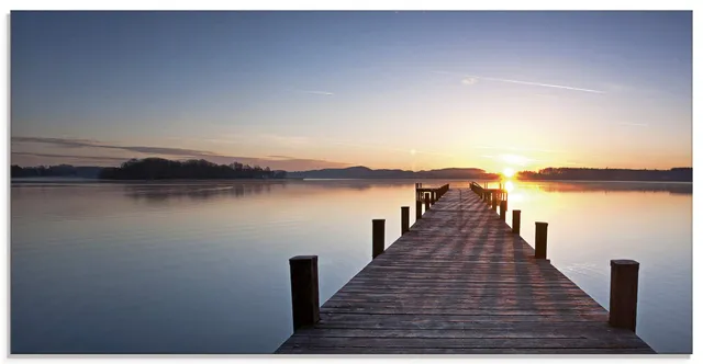 artland-glasbilder-t9mv-glasbild-sonnenuntergang-steg-100x50-quer image 1