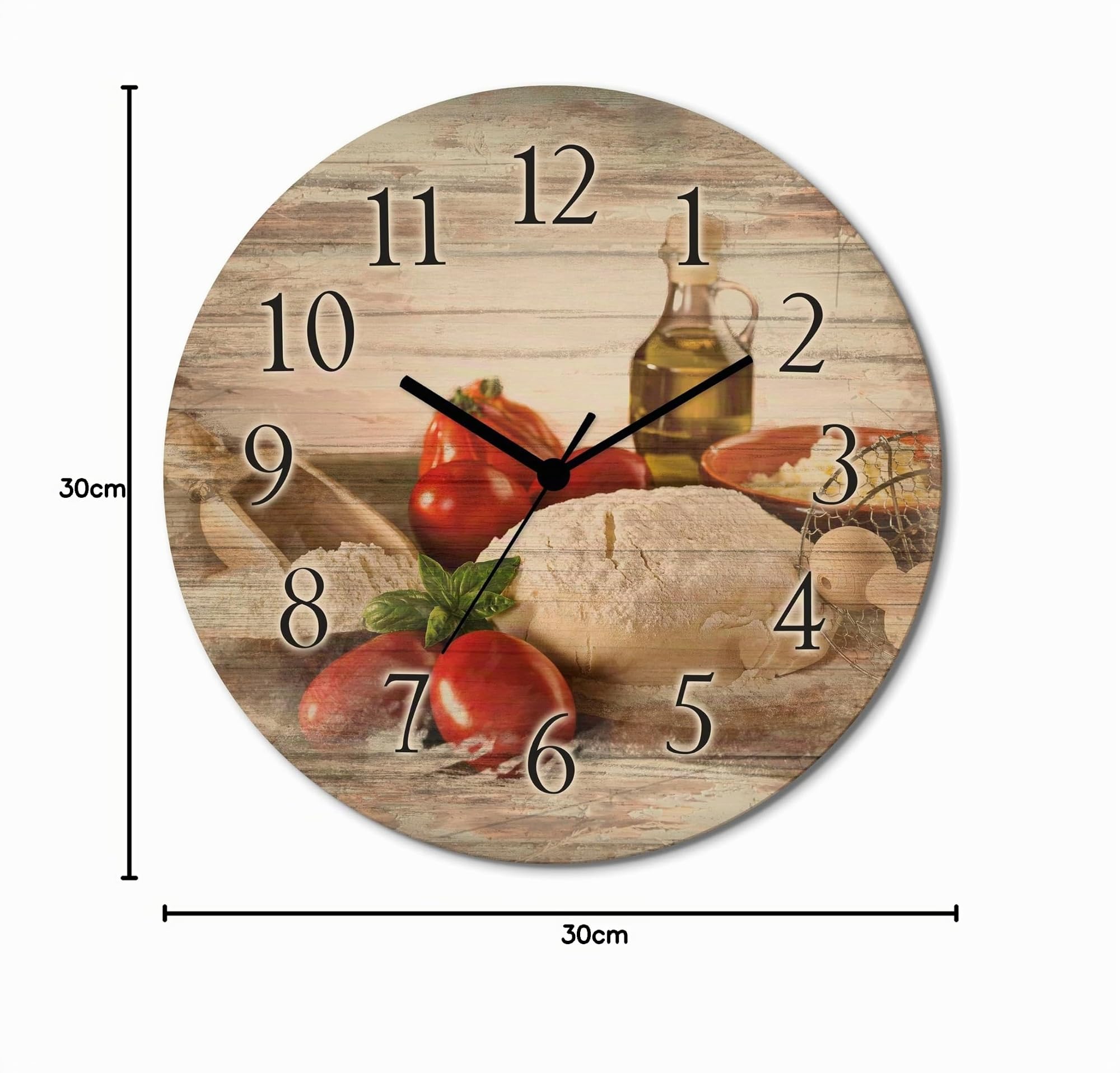 artland-wanduhren-t5uz-funkuhr-holzuhr-pizzateig-30-cm-lautlos image 7
